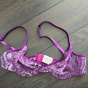 Calvin Klein Purple mesh snakeskin Women's Bra